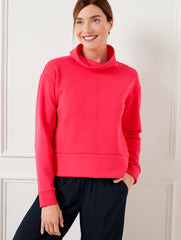AIRKNIT STRETCH FUNNEL NECK PULLOVER - CORAL FETE | Talbots near me