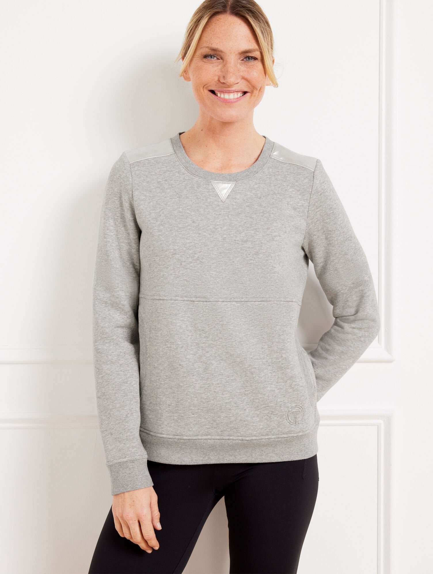 COTTON FRENCH TERRY CREWNECK PULLOVER - METALLIC FOIL | Talbots near me