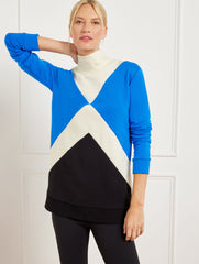 FRENCH TERRY COLORBLOCK MOCKNECK PULLOVER | Talbots on sale