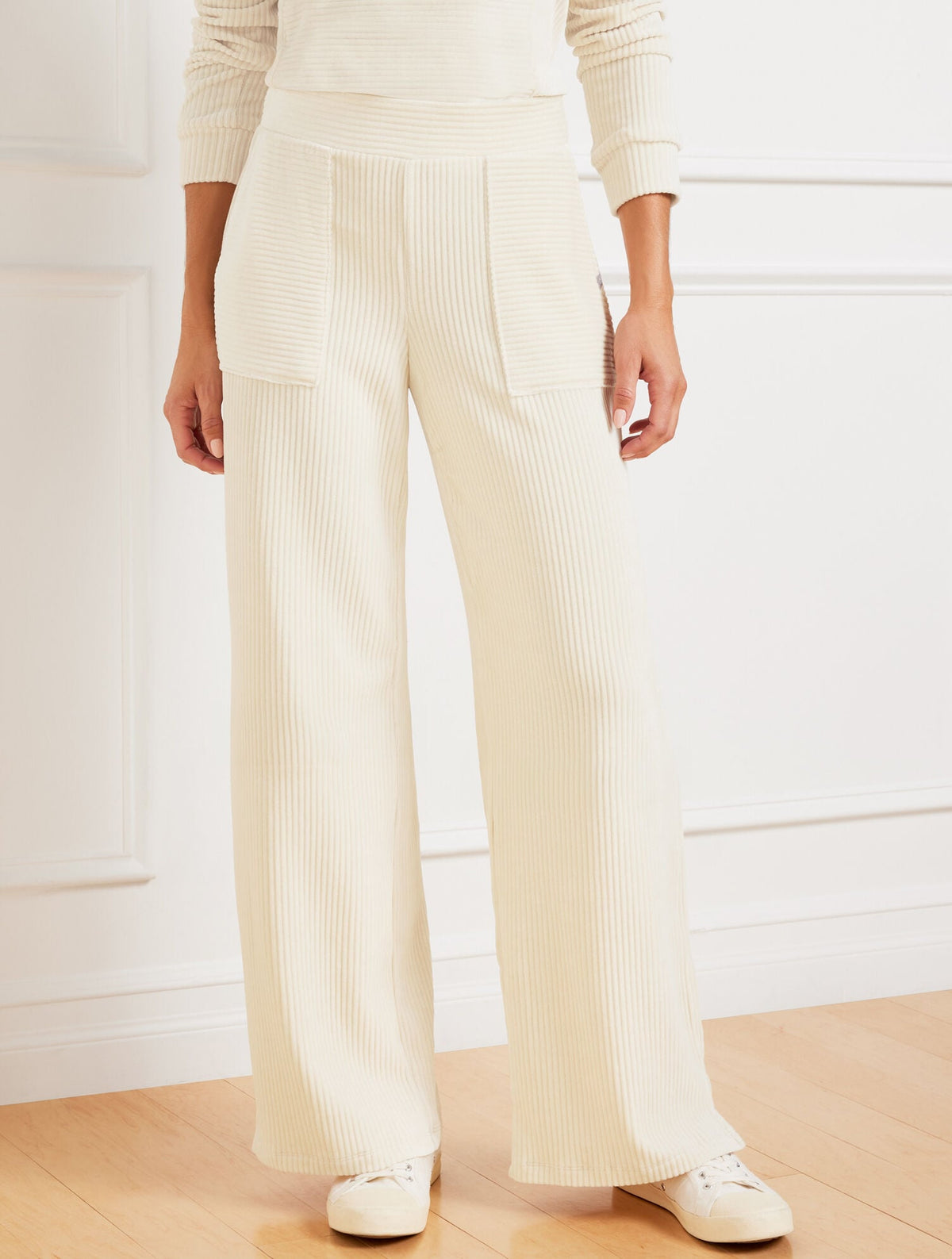 SKY LOUNGE VELOUR WIDE LEG PANTS | Talbots on sale