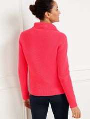 QUILTED FULL ZIP SWEATER JACKET | Talbots discount