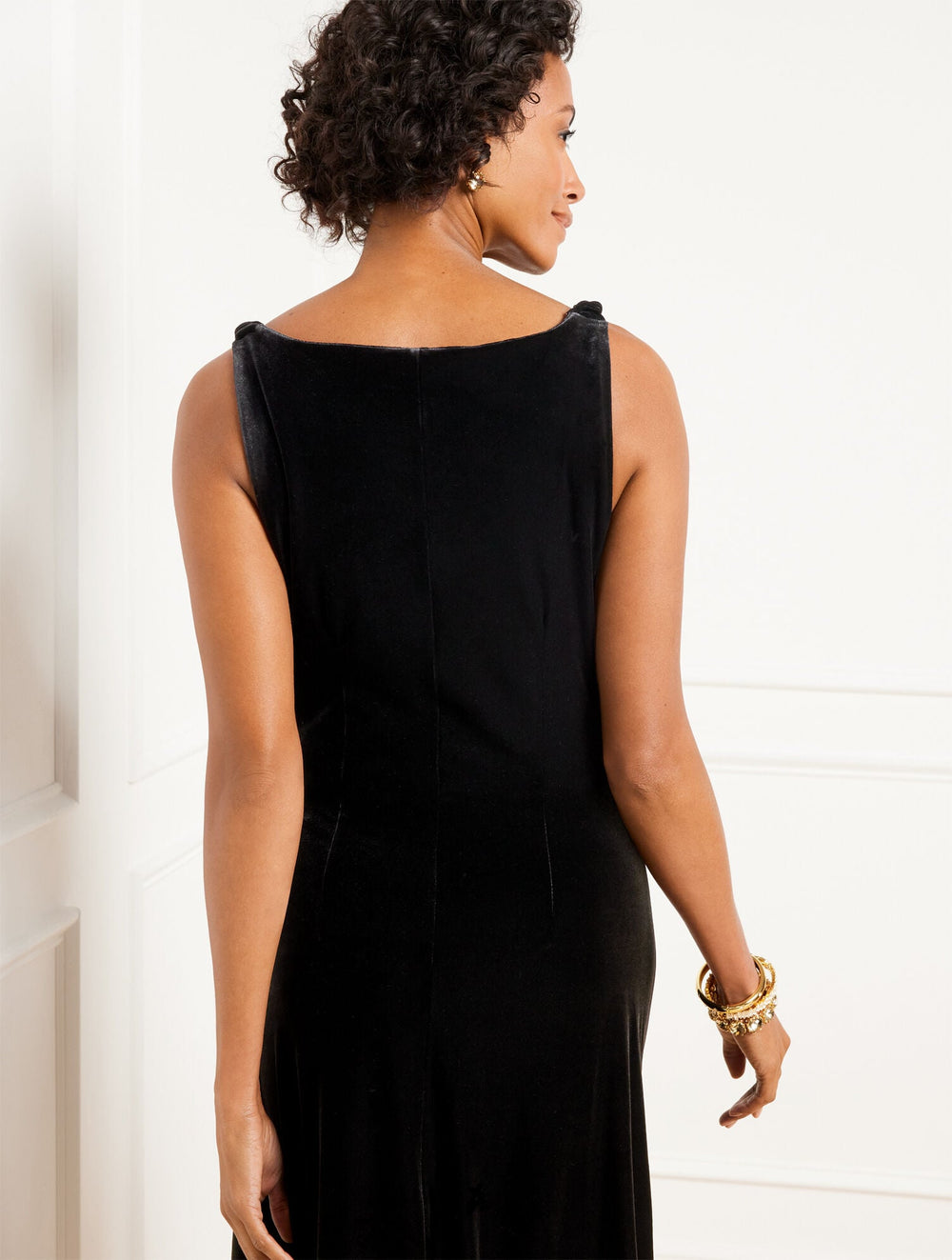 VELVET DRAPED MIDI DRESS | Talbots discount