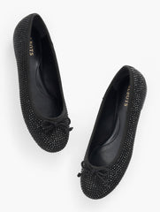 BLAIR RHINESTONE SUEDE BALLET FLATS | Talbots outlet