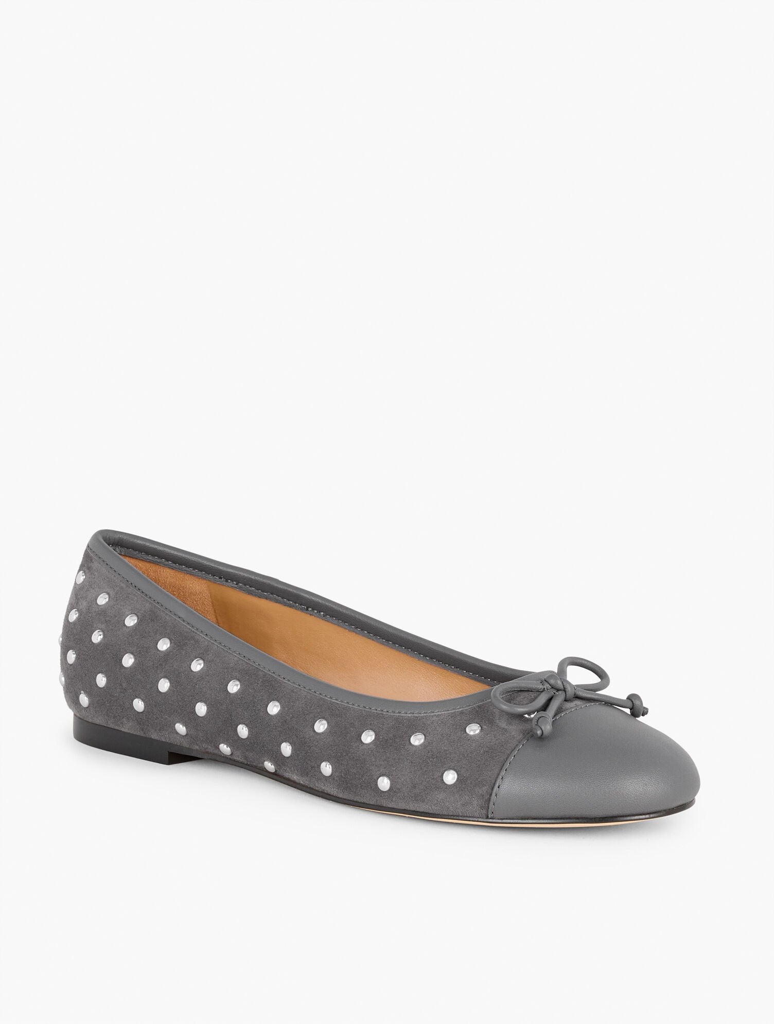 BLAIR STUDDED SUEDE BALLET FLATS | Talbots online