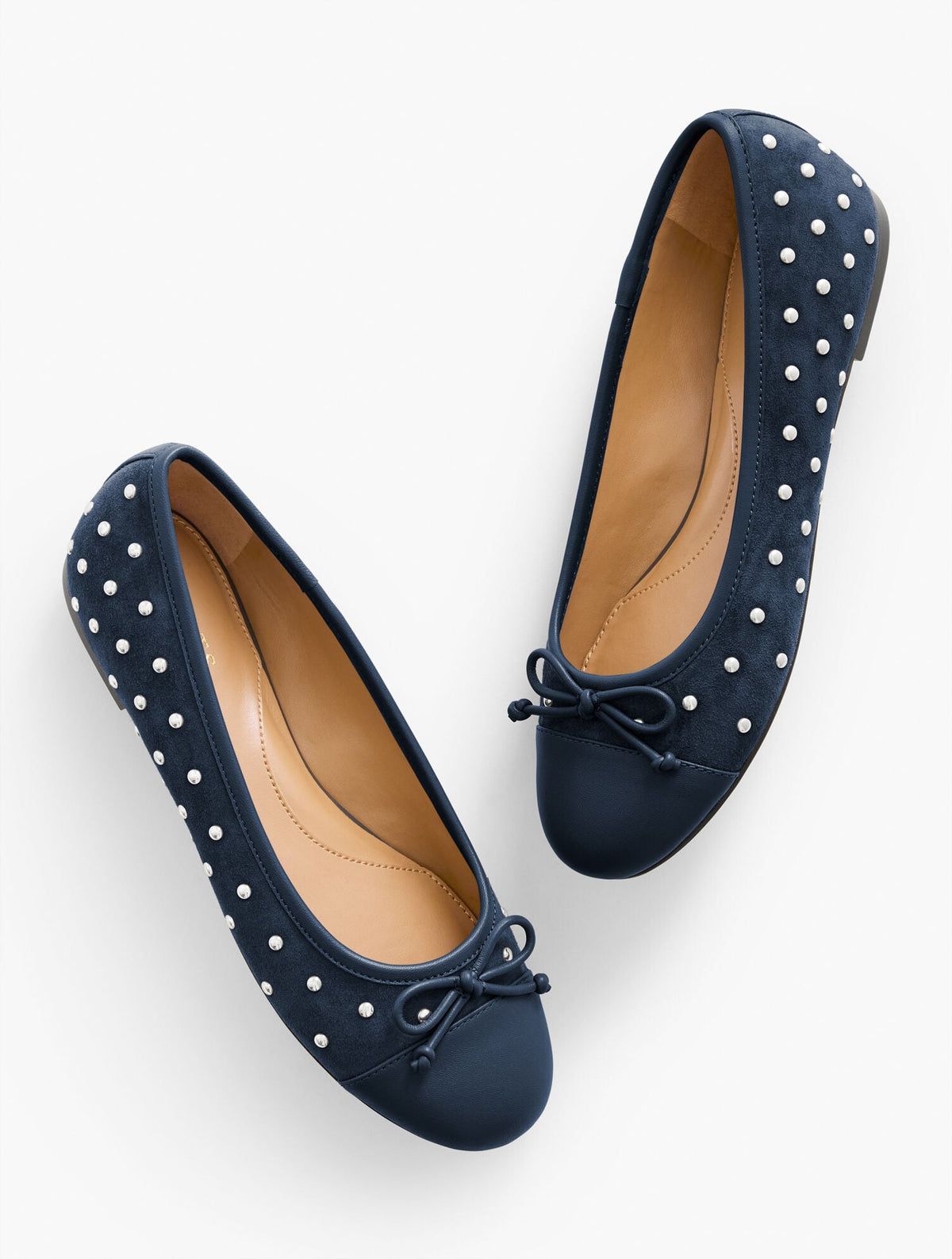 BLAIR STUDDED SUEDE BALLET FLATS | Talbots online