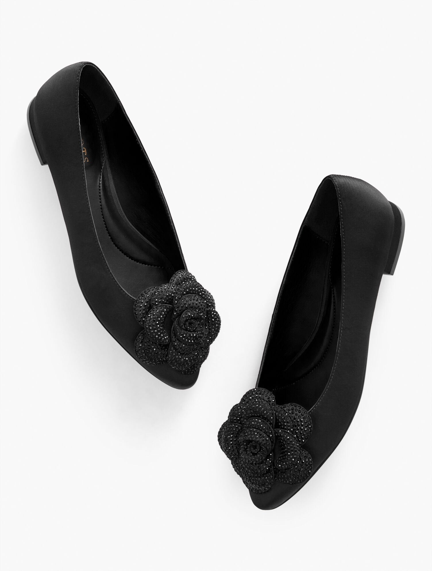 EDISON FLOWER SATIN FLATS | Talbots US