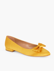 EDISON BOW SATIN FLATS | Talbots discount