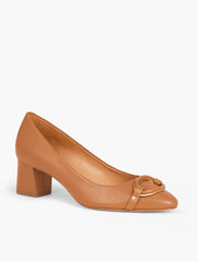 KAYLA BUCKLE BLOCK HEEL NAPPA PUMPS | Talbots for sale