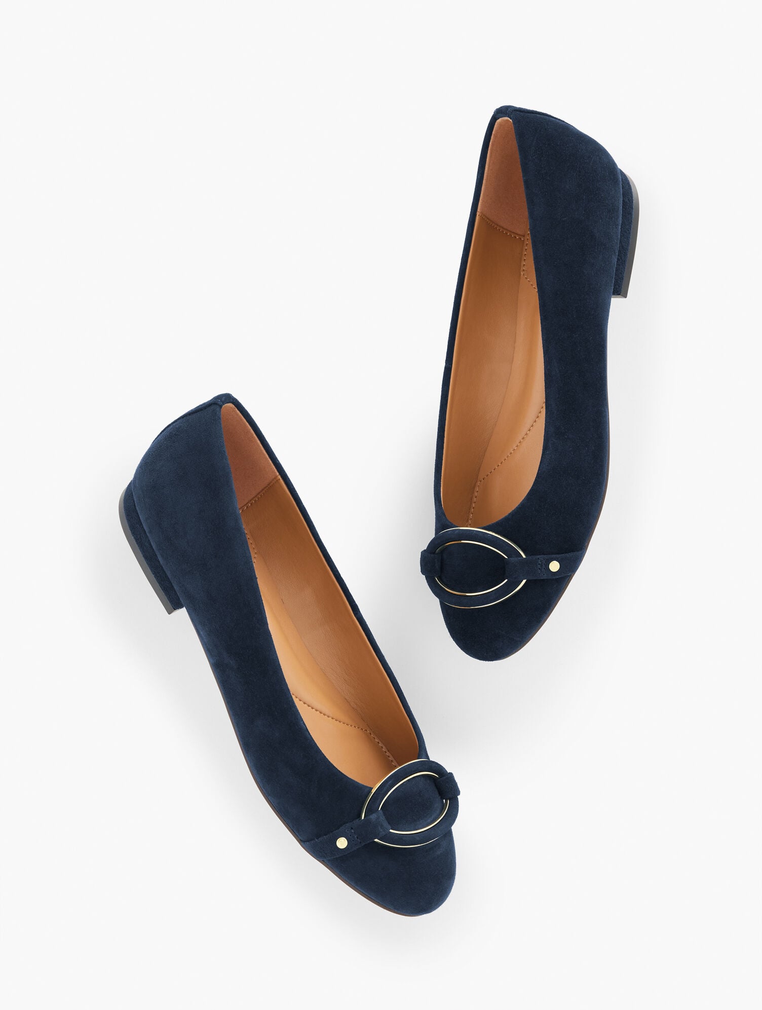 MADISON BUCKLE SUEDE BALLET FLATS | Talbots for sale