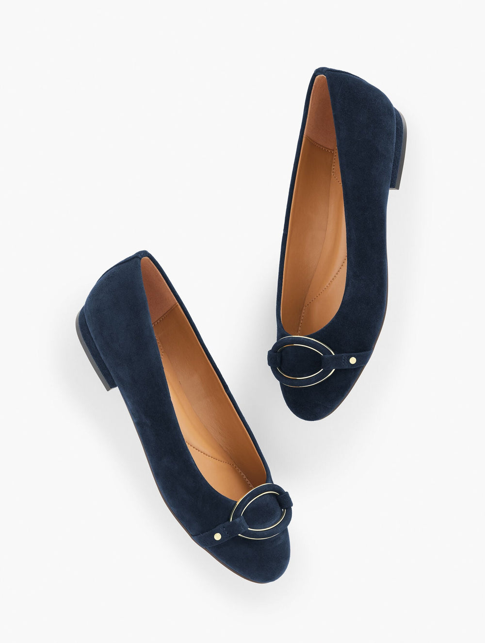 MADISON BUCKLE SUEDE BALLET FLATS | Talbots for sale