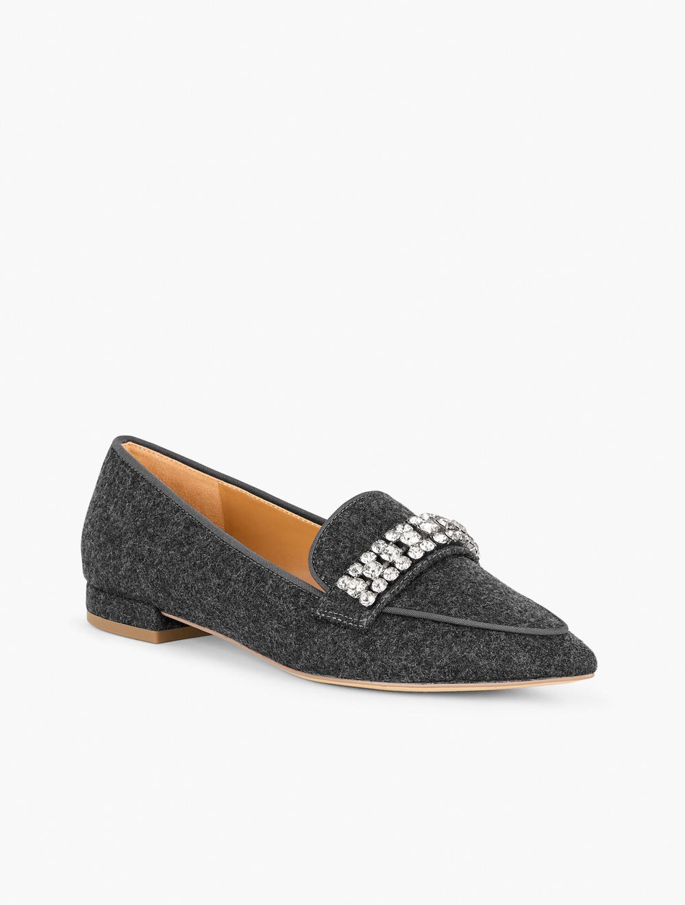 SCARLET RHINESTONE FLANNEL POINTED TOE LOAFERS | Talbots US