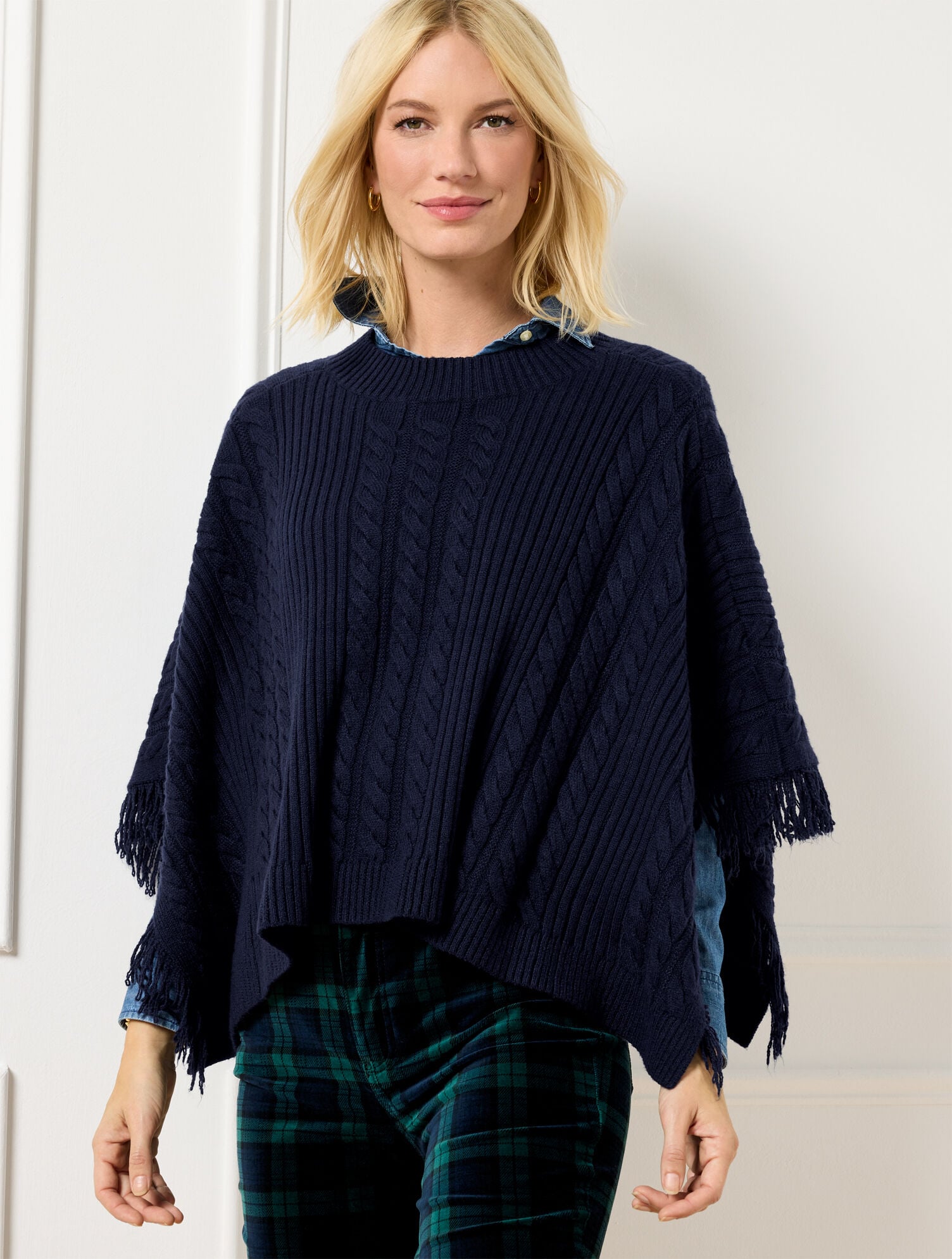 PLUS EXCLUSIVE CABLE KNIT PONCHO | Talbots sale