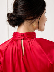 SOFT SATIN CHARMEUSE TWIST NECK TOP | Talbots outlet