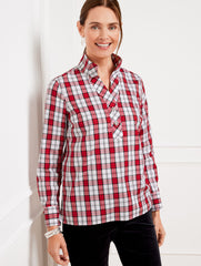 METALLIC NON-IRON POPOVER - CLASSICAL PLAID | Talbots US