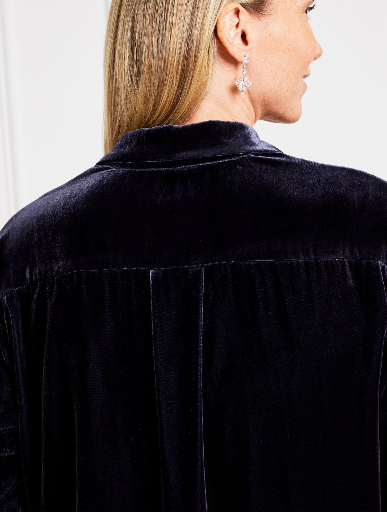 EFFORTLESS VELVET SHORT POPOVER SHIRT | Talbots for sale