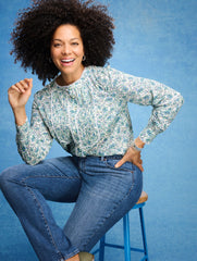 SCALLOP LACE TRIM TOP - BLOOMING DAFFODILS | Talbots discount