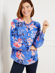 RUFFLE TRIM POPOVER | Talbots near me