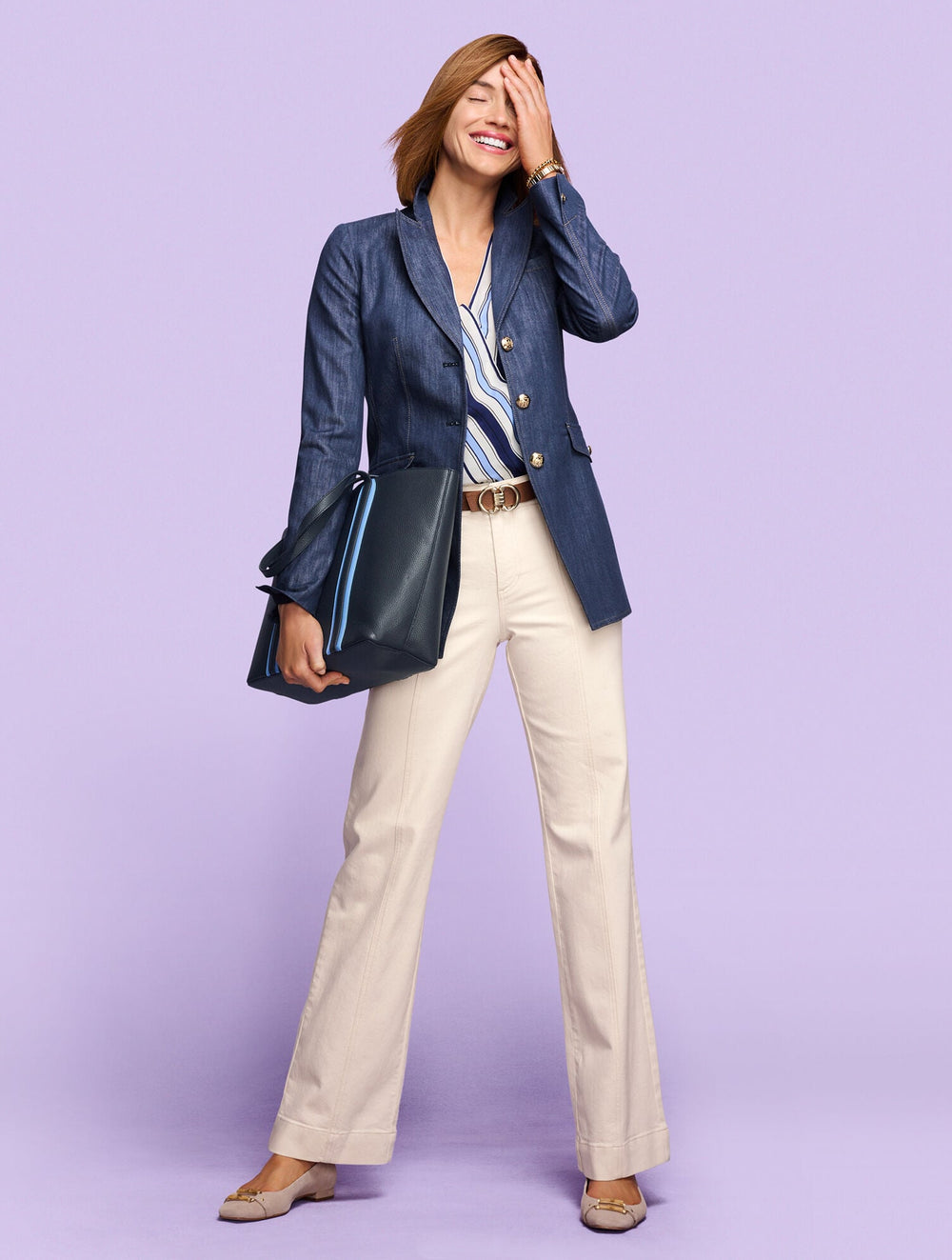 HAPPY STRIPE WRAP TOP | Talbots sale