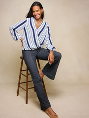 HAPPY STRIPE WRAP TOP | Talbots sale
