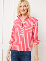 SHORT SHIRT - SAVVY STRIPE | Talbots on sale