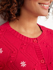EMBROIDERED BOBBLE CARDIGAN | Talbots discount