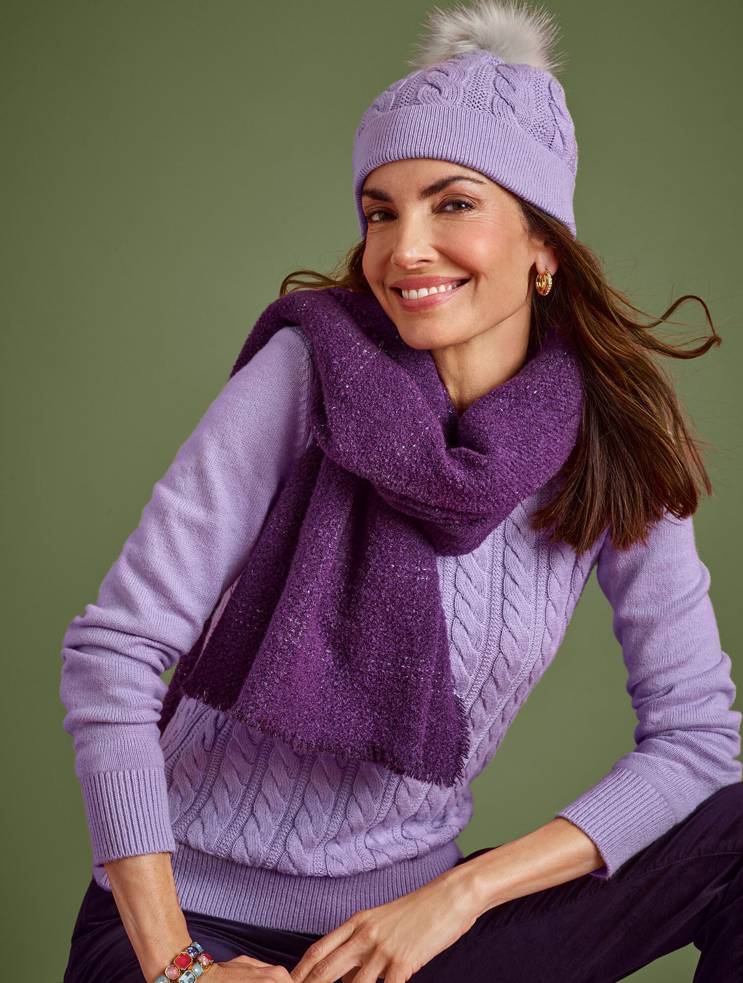 SOFT CABLE KNIT CREWNECK SWEATER | Talbots US
