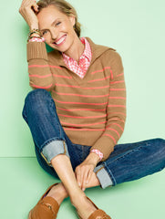 JOHNNY COLLAR STRIPED PULLOVER | Talbots sale