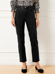 SLIM STRAIGHT ANKLE JEANS - METALLIC | Talbots US