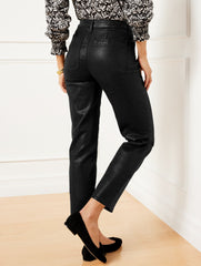 SLIM STRAIGHT ANKLE JEANS - METALLIC | Talbots US