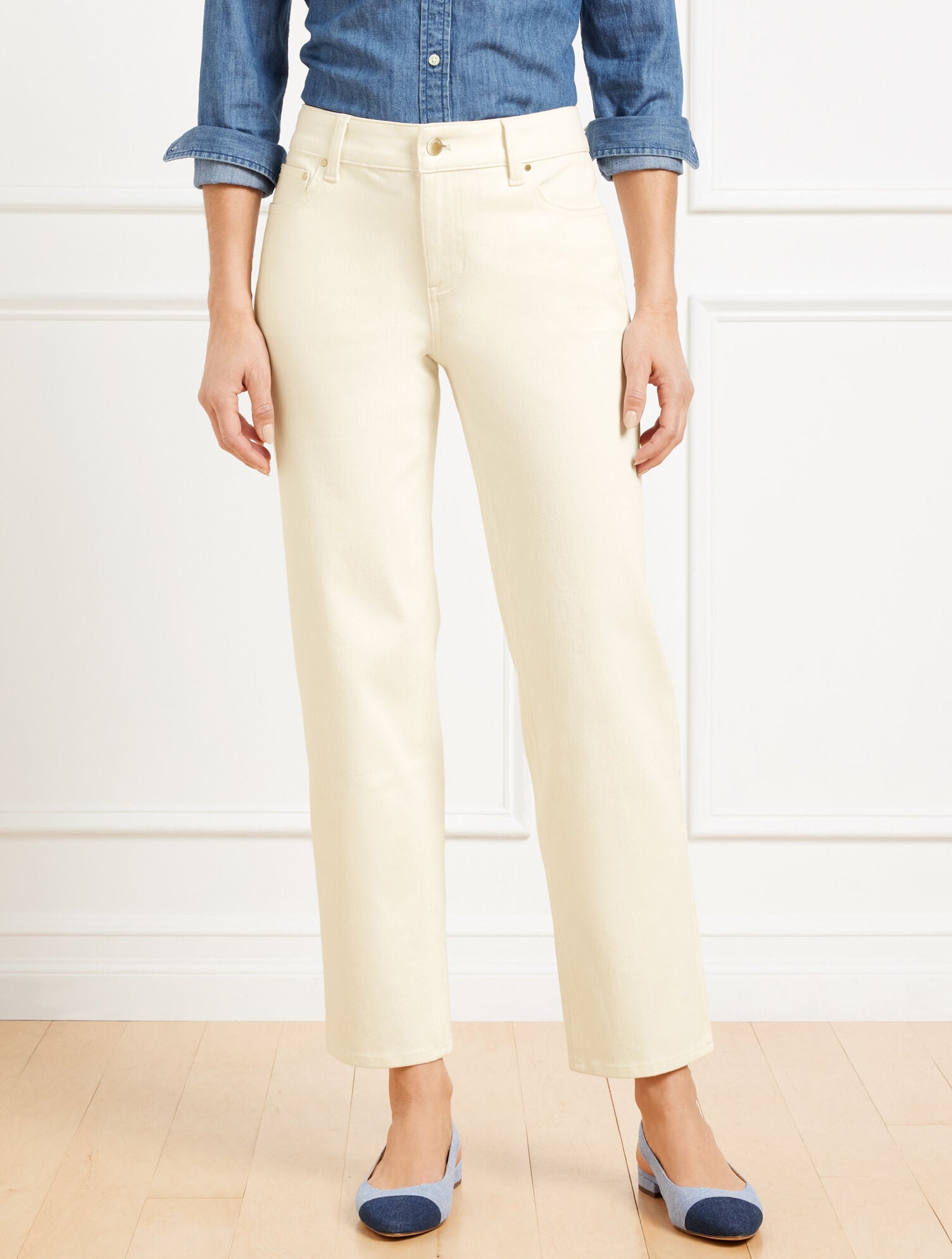 MID RISE STOVEPIPE STRAIGHT LEG JEANS | Talbots on sale