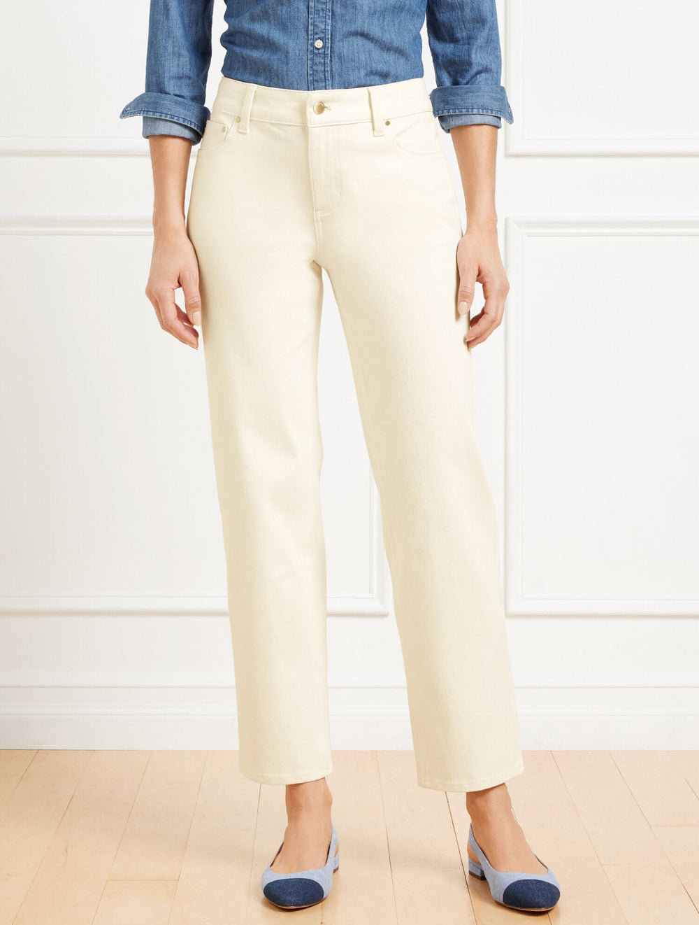 MID RISE STOVEPIPE STRAIGHT LEG JEANS | Talbots on sale