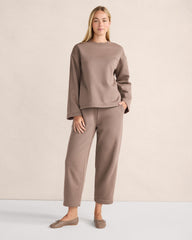 LUXE FLEECE BARREL-LEG PANTS | Talbots outlet