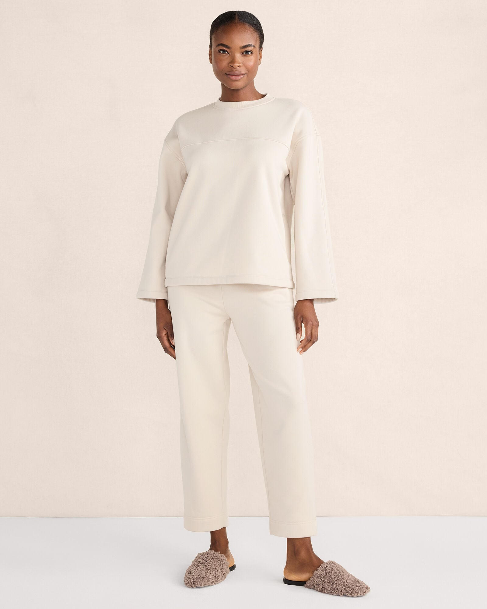 LUXE FLEECE BARREL-LEG PANTS | Talbots outlet