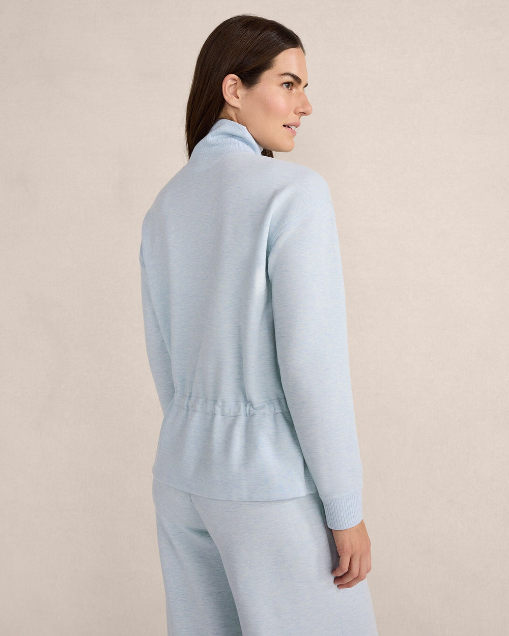 FLEECE DRAWSTRING-WAIST MOCKNECK TOP | Talbots for sale
