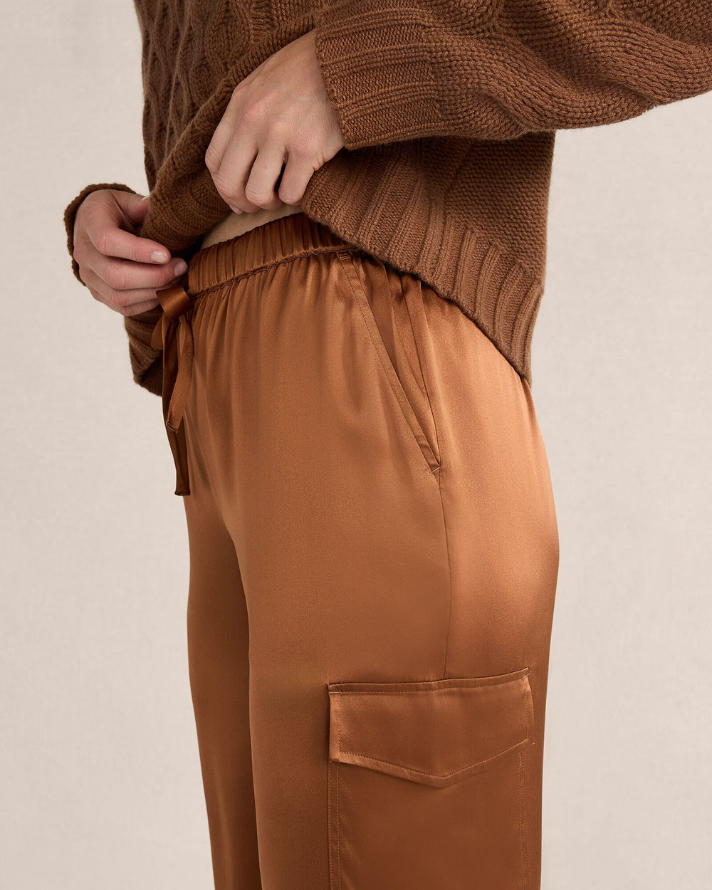 WASHABLE SILK DRAWSTRING CARGO JOGGERS | Talbots online