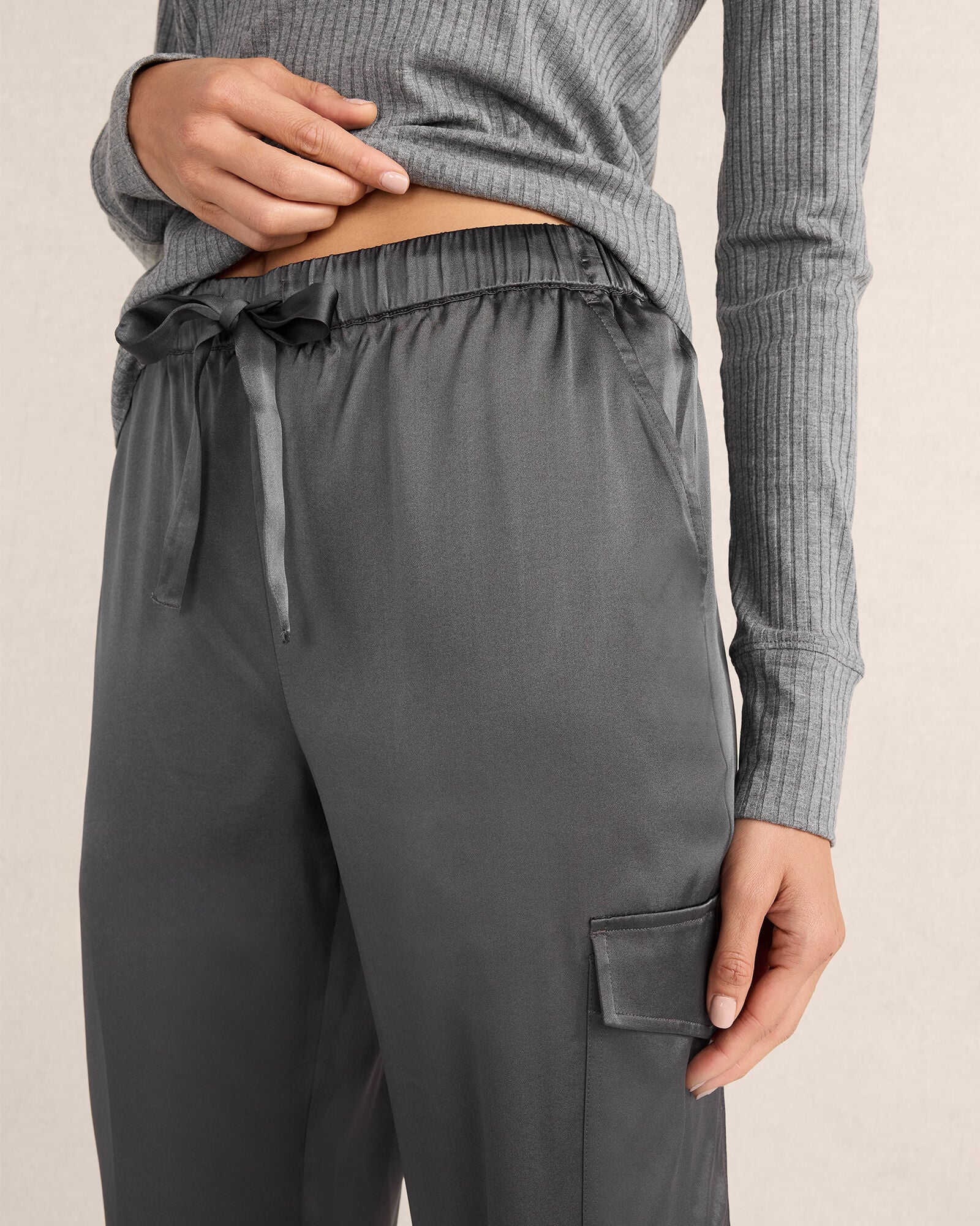 WASHABLE SILK DRAWSTRING CARGO JOGGERS | Talbots discount