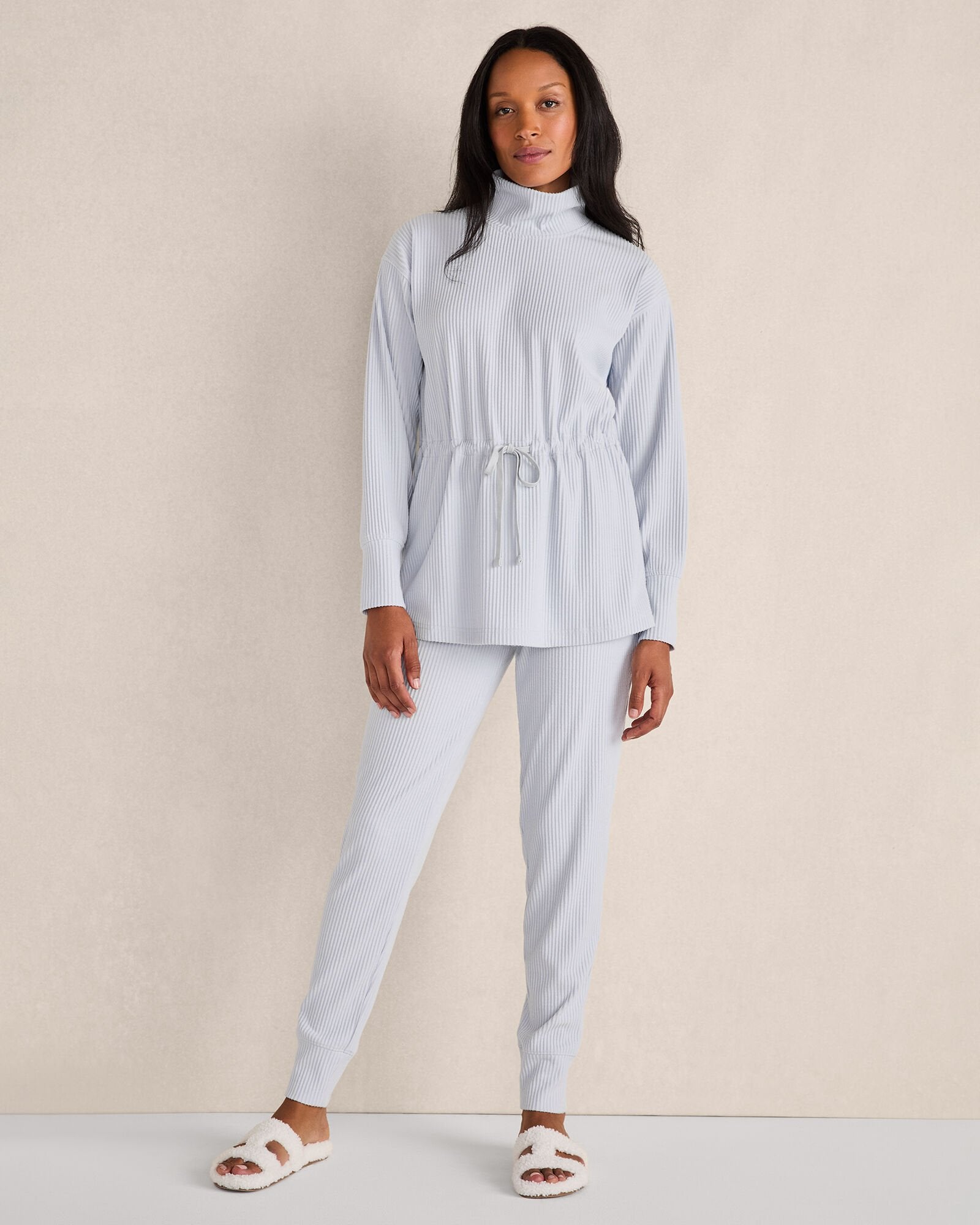 OTTOMAN RIB DRAWSTRING-WAIST TUNIC | Talbots on sale