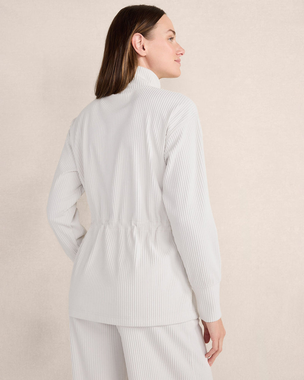 OTTOMAN RIB DRAWSTRING-WAIST TUNIC | Talbots on sale