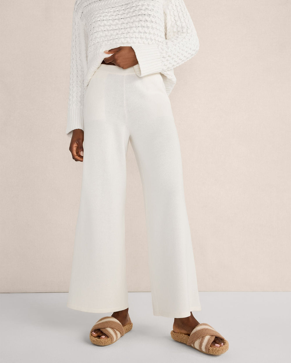 ORGANIC COTTON WIDE LEG PANTS | Talbots discount