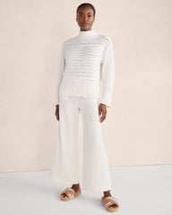 ORGANIC COTTON CABLE KNIT FUNNEL NECK SWEATER | Talbots sale