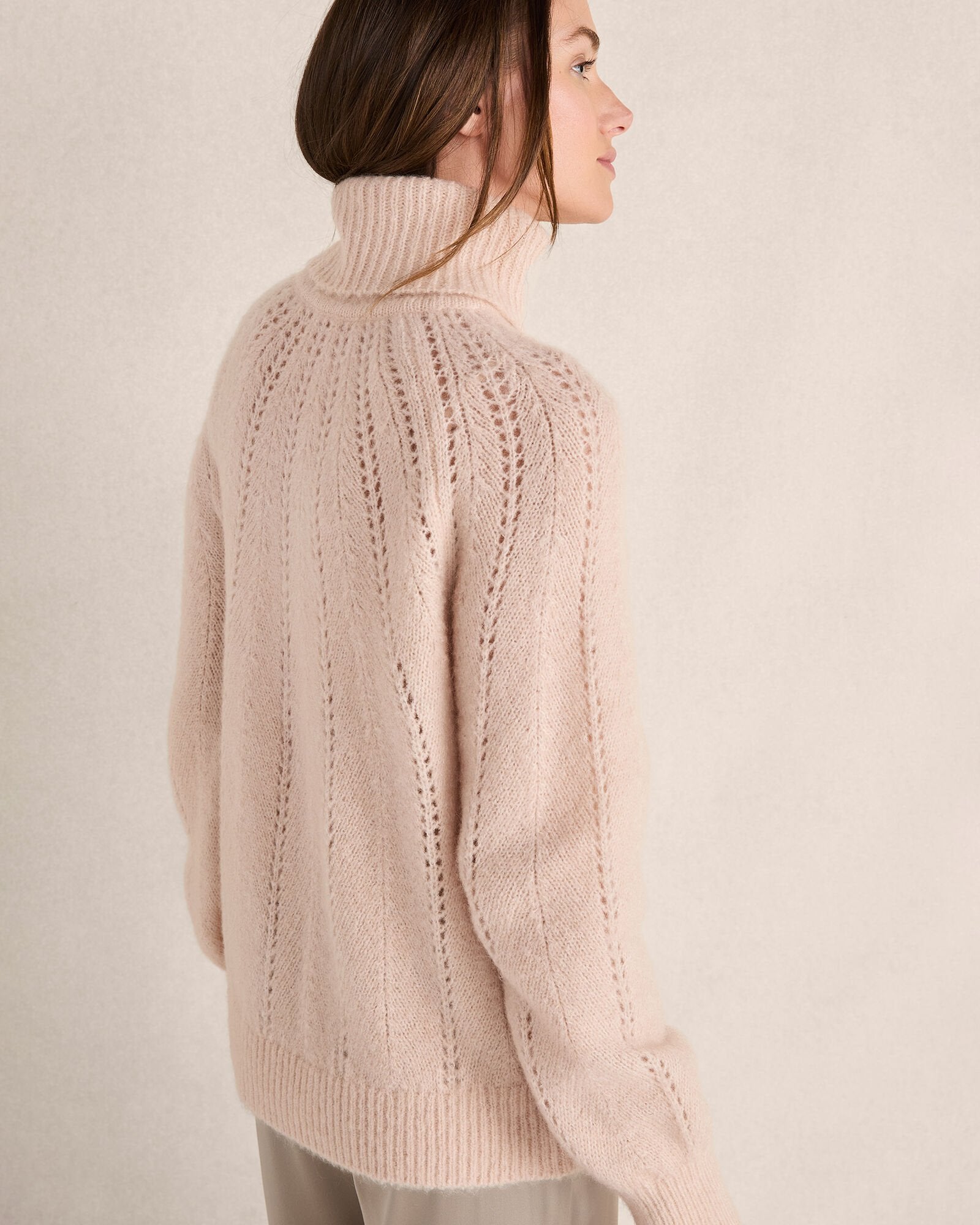 LOFTY KNIT POINTELLE TURTLENECK SWEATER | Talbots US