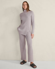 COTTON CASHMERE RIB-KNIT PANTS | Talbots near me