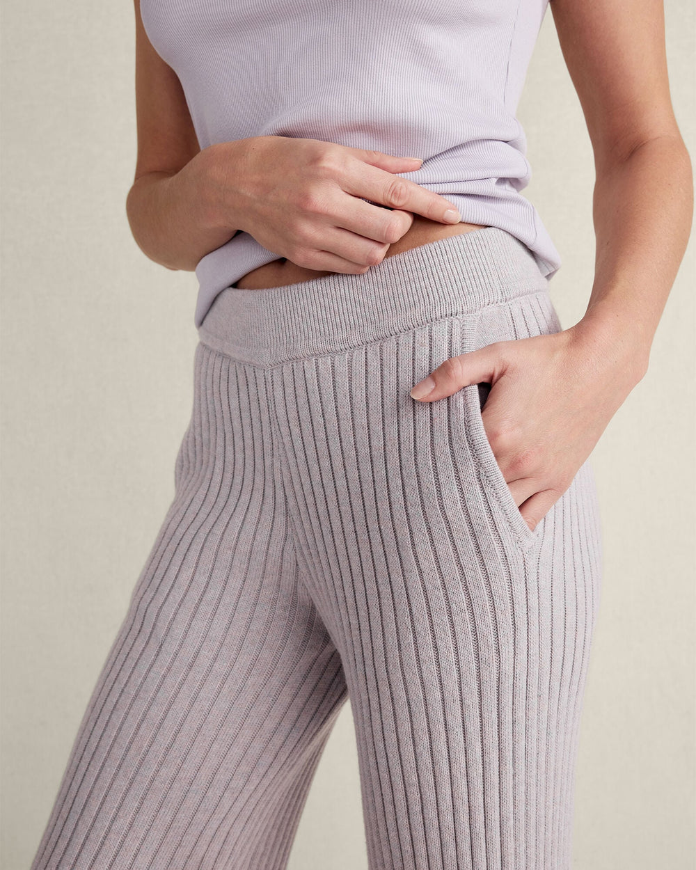 COTTON CASHMERE RIB-KNIT PANTS | Talbots near me