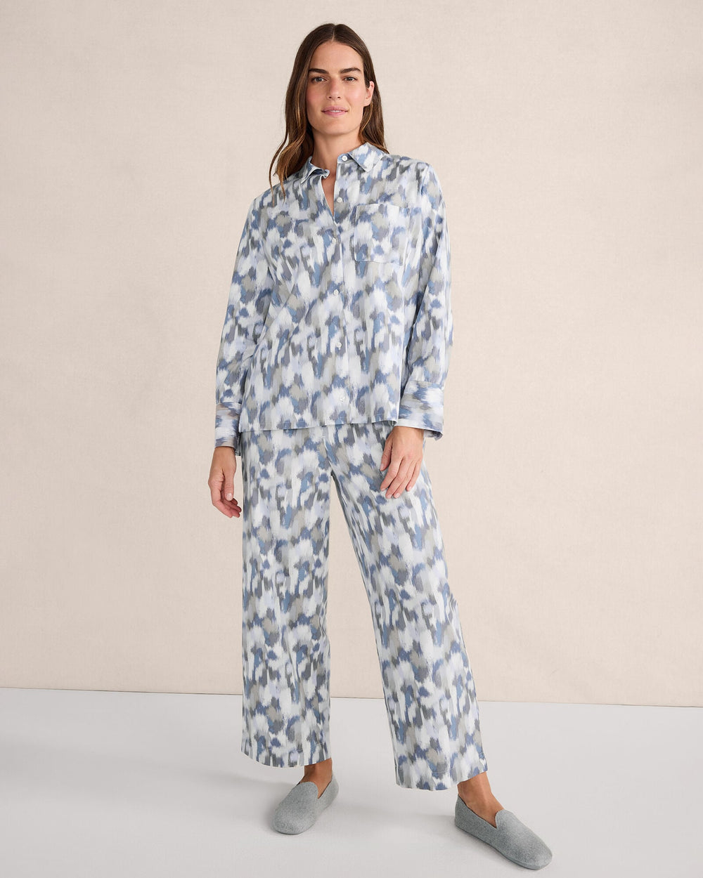 ORGANIC COTTON BRUSHSTROKE PAJAMA TOP | Talbots for sale