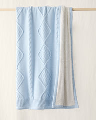 COTTON CABLE/FAUX FUR THROW | Talbots US