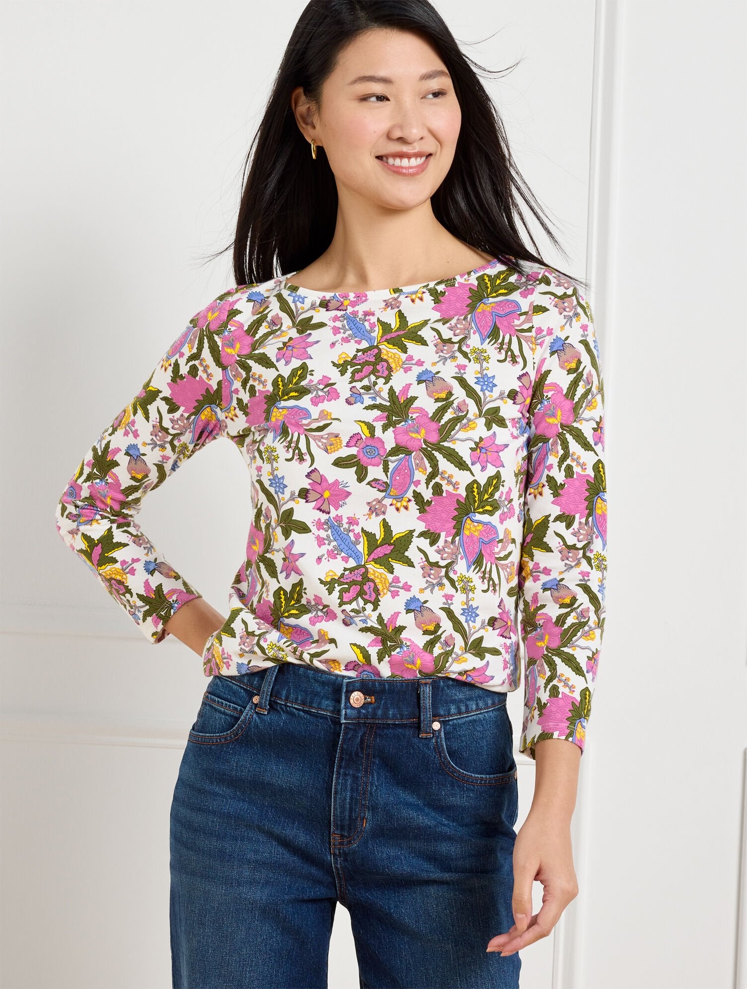 BATEAU NECK TEE - FLOURISHING VINES | Talbots for sale
