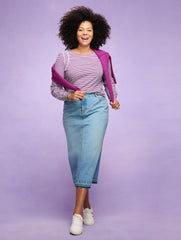 LATTICE TRIM CREWNECK TEE - STRIPE | Talbots outlet