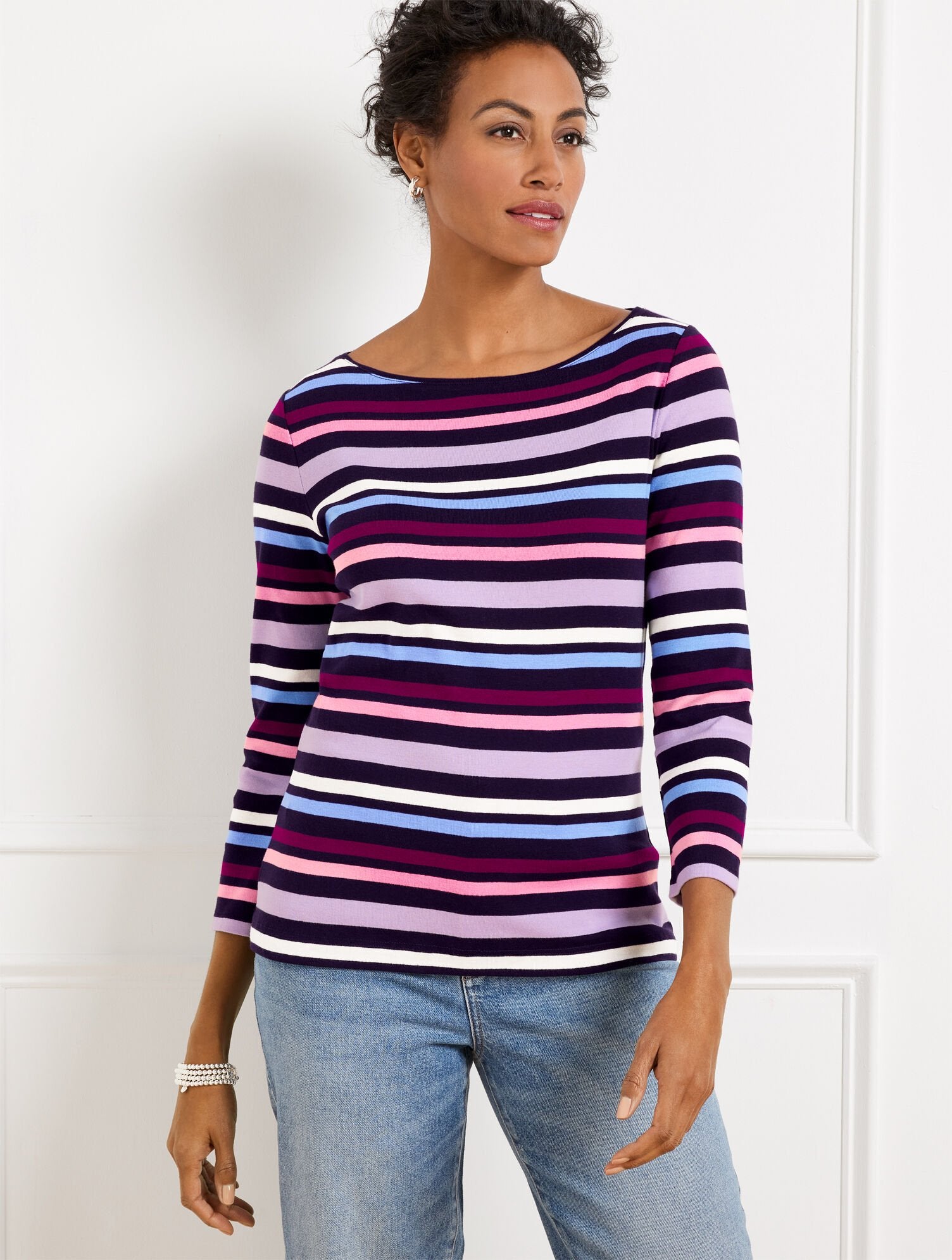 BATEAU NECK TEE - GRAHAM STRIPE | Talbots discount