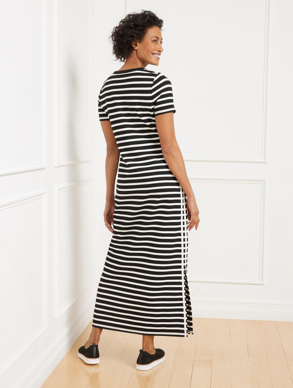 EFFORTLESS ULTRAKNIT SHORT SLEEVE MAXI DRESS - CROCUS STRIPE | Talbots on sale