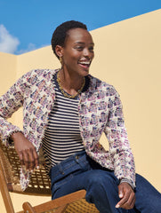 RIBBED CREWNECK TEE - JASMINE STRIPE | Talbots near me